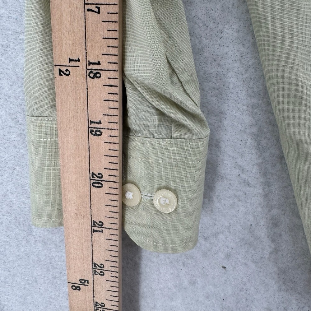 Nina Ricci Button Down Shirt Mens Large 100 Paris Seoul Green Long Sleeve VTG - Picture 8 of 10
